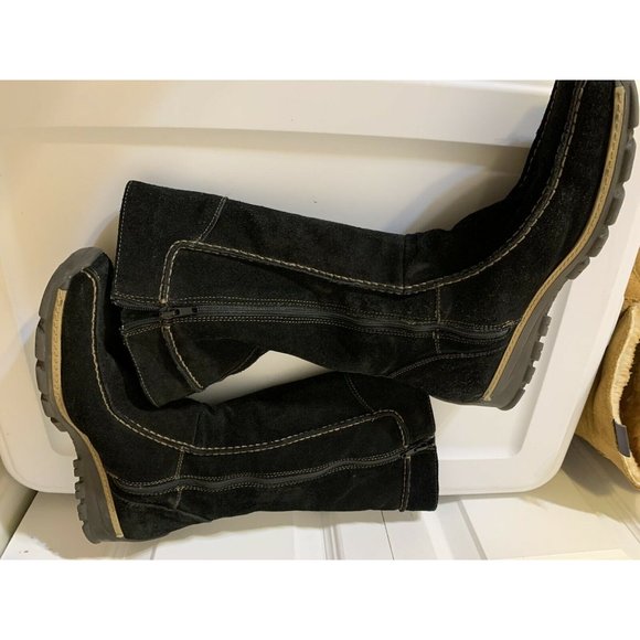 ALDO 12" Winter Boot Women Sz US 9.5 EU 40 Italian Suede Leather MidCalf SideZip - Picture 7 of 9